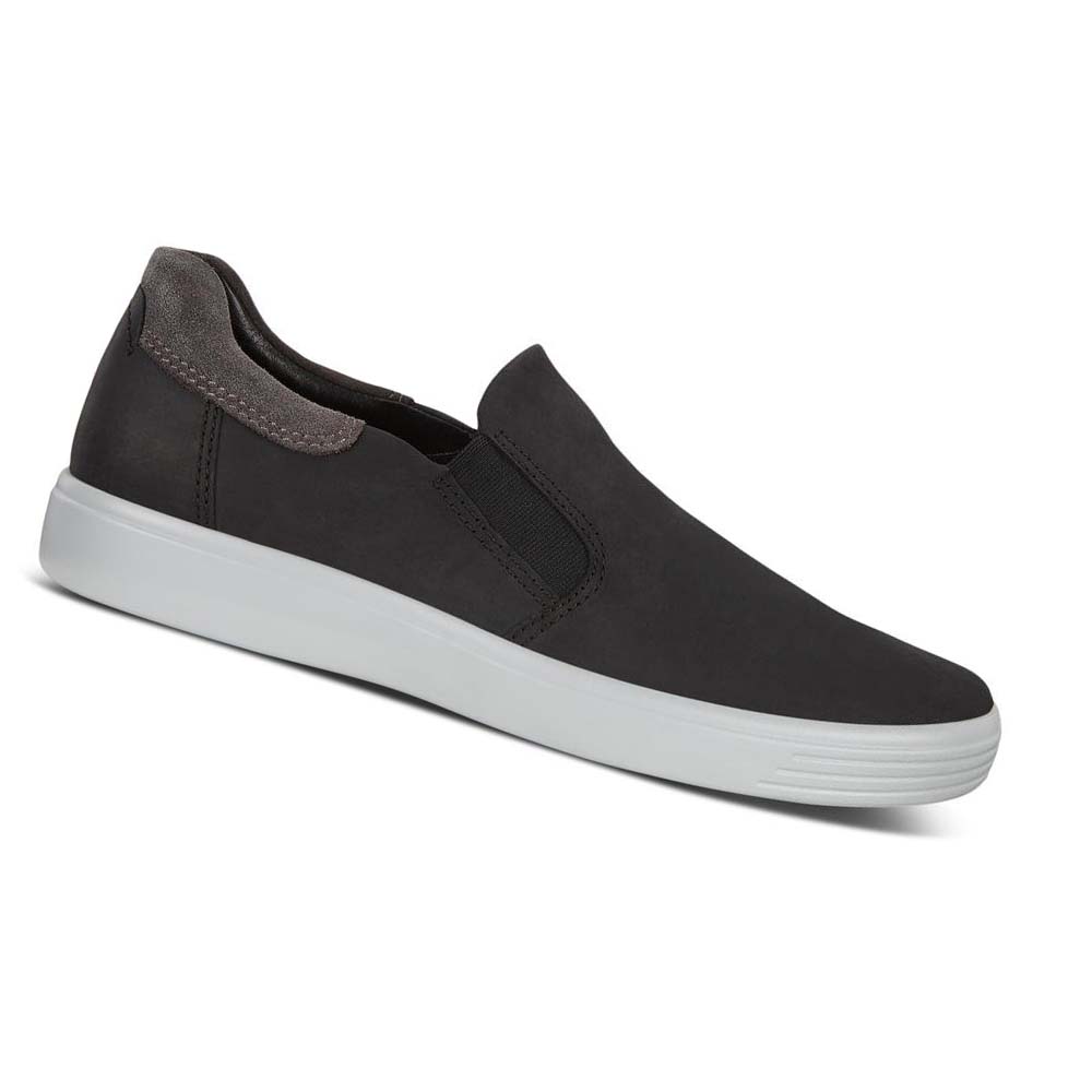 Ecco Soft 7 Slip-on Fritidssko Herre Svarte | NO 480QMA